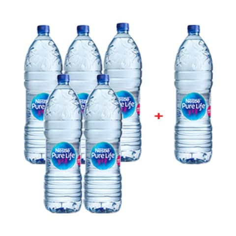 Nestle Pure Life Mineral Water 2L X Pack Of 5 + 1 Free