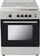 Akai Freestanding Gas Range Cooker With 4 Burners, Silver/Black, CRMA606SC