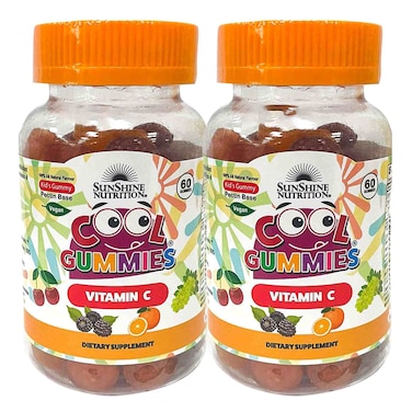 Sunshine Nutrition Vitamin C Dietary Supplement 60 Cool Gummies Pack of 2