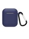 Generic Silicone Anti-Dust Protective Case With Carabiner For Airpods Deep Blue