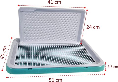 Dog Toilet Training, Dog Potty Tray, Washable &amp; Easy To Clean, Keep Paws and Floor Clean, Portable, Dog Pee Training, Durable, Indoor &amp; Outdoor, Green &amp; Grey Color, Small Size, 51 Cm Length