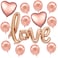 Party Time 13pcs Set Rose Gold Love Foil ad Latex Balloons, Valentines Day Balloons for Valentines Day Decorations Love Balloon for Proposal, Wedding and Anniversary Decorations