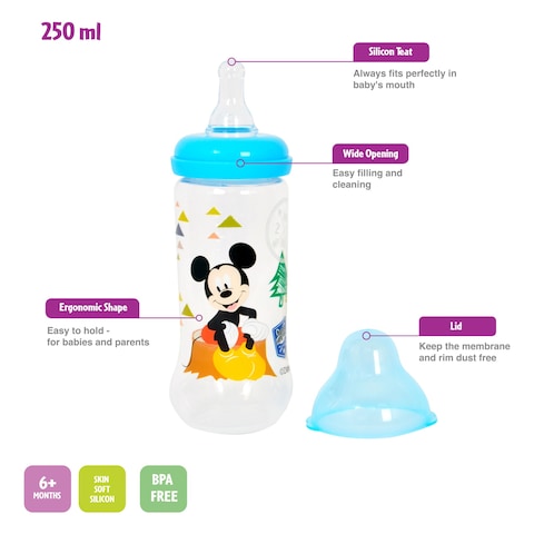 Mickey Printed Wide Neck Feeding Bottle TRHA29056 250ml