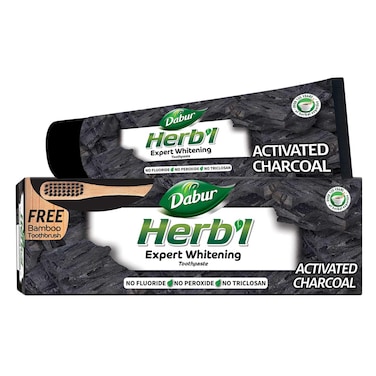 Dabur Herbal Activated Charcoal Tooth Paste With Bamboo Tooth Brush 150g