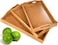 Showay 3 Pack Serving Tray, Large Bamboo Serving Tray With Handles Wood Serving Tray Set For Coffee, Food, Breakfast, Dinner