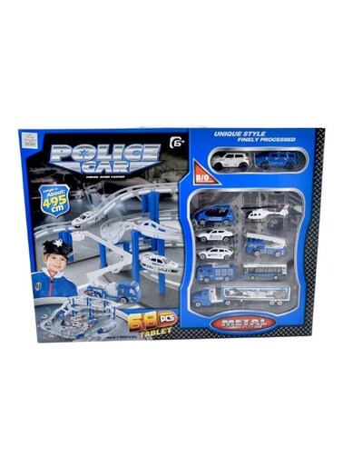 Buy Rally Battery Operated 68 Pcs Police Metal Car Vehicle Playset ...