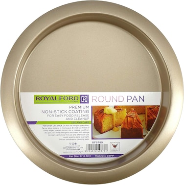 Royalford Round Pan, Gold, 27X4.5cm/0.5mm, Rf8789