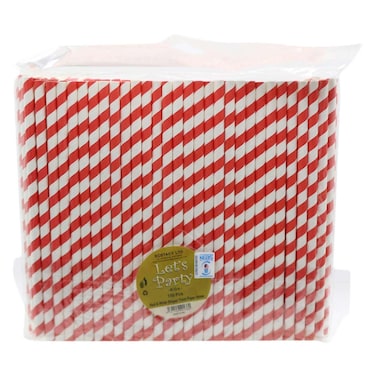 ECSTACY THICK PAPER STRAWS BLK/RED