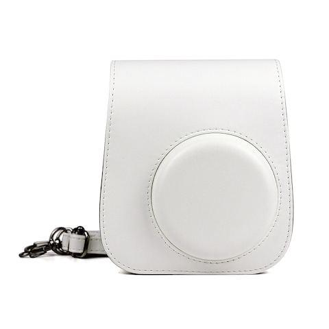 O Ozone Case For Fujifilm Instax Mini 11 Case Pu Leather Instant Camera Cover With Adjustable Strap [ Designed Cover For Fujifilm Instax Mini 11 Instant Camera Bag ] - White