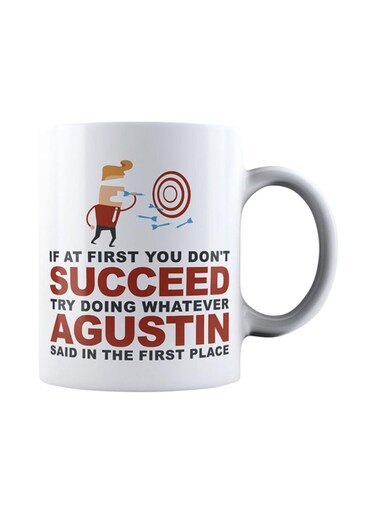muGGyz Printed Ceramic Coffee Mug White