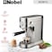 Nobel 1 Litrr Detachable Transparent Water Tank Coffee Machine With 15-Bar Professional Pressure, Espresso Automatic Dispenses With Cappuccino High Pressure NCM15 Silver 1 Year Warranty