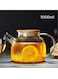 MIBRU Glass Stovetop Safe Clear Teapot With Removable Infuser With Bamboo Lid For Loose Leaf And Blooming Tea Coffee Tea Herbal Drinks Glass Pot 850ml