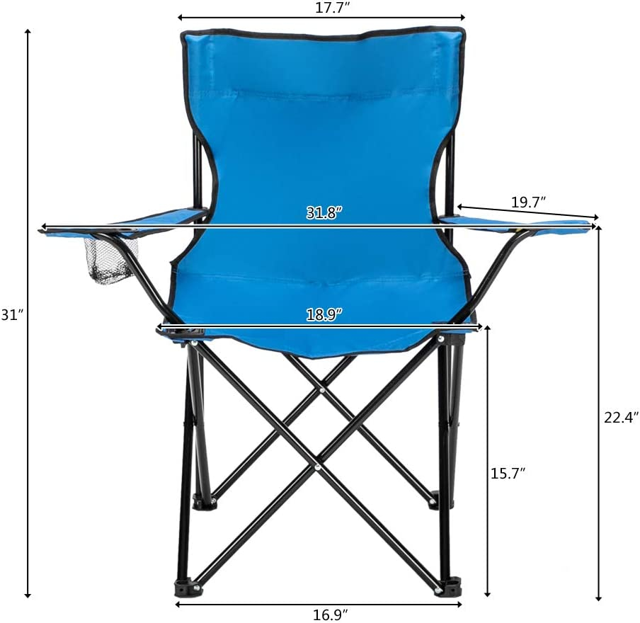 Rubik Folding Beach Chair Foldable Camping Chair with Carry Bag for Adult, Lightweight Folding High Back Camping Chair for Outdoor Camp Beach (Royal Blue)