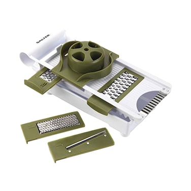 Salter 4 in 1 Mandoline Slicer Grater - Green/White