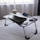 LINGWEI Foldable Laptop Table Bed Table Bed Tray  Laptop Desk Reading Table Stand Portable Lap Desk Notebook Stand Laptop Stand with Ipad and Cup Holder Black