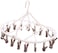 Aiwanto Laundry Hanger Drying Rack - Foldable Clip and Drip Hanger with 32 Clips, Rotatable Clothes Drying Rack, Sock Hanger (Coffee)