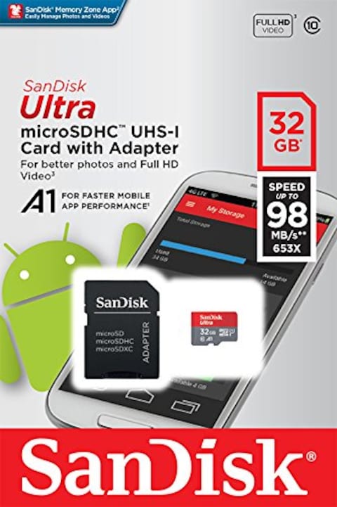 SanDisk Micro SDHC Ultra UHS-1 Class10 32GB + Adaptor