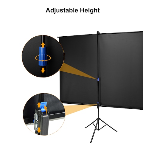 Generic-72 inches Projector Screen with Tripod Stand 16:9 Portable Projection Screen 4K 3D Projector Movies Screen for Home Office Indoor Outdoor Use