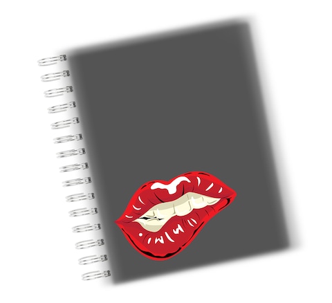 Loud Universe Hardcover Notebook Lips Lust Pattern Lips Delicious Spiral Notebook with Premium High Quality Paper A5 Size