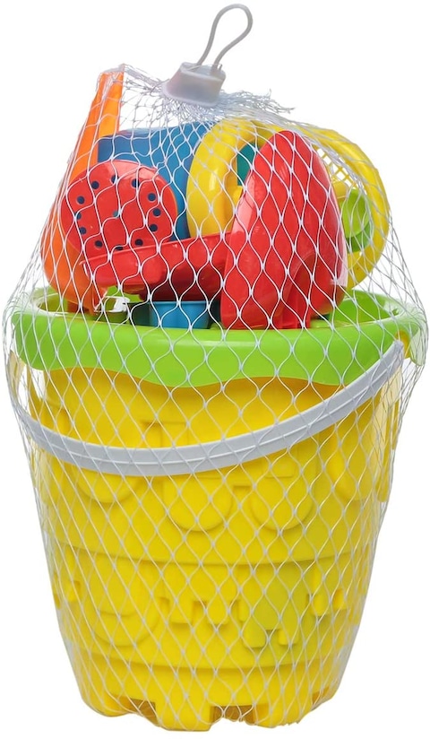 Sandy Y0909X016 Sand Beach Toys Bucket - 8 Pieces Set, Multi Color