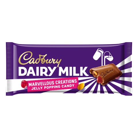 Cadbury Dairy Milk Marvellous Creations Jelly Popping Candy Chocolate Bar 160G