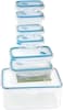 Mondex 7 pieces Clip Lock Storage Set, with air vent Light Blue /Clear