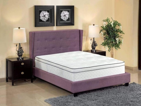 Galaxy Design Spencer pillow top Hybrid Latex Spring Mattress &ndash; White &ndash; Queen Size ( L x W x H ) 200 x 180 x 26 cm - 5 year Full Warranty