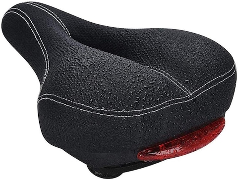 Beauenty For Bicycle Bike Seat With Back LED Light Waterproof Breathable Dual Spring Designed Fit Most Bikes
