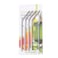 Generic-4 Pcs Reusable Drinking Straw Set 304 Stainless Steel Metal Straw Straight Bent with Cleaner Brush