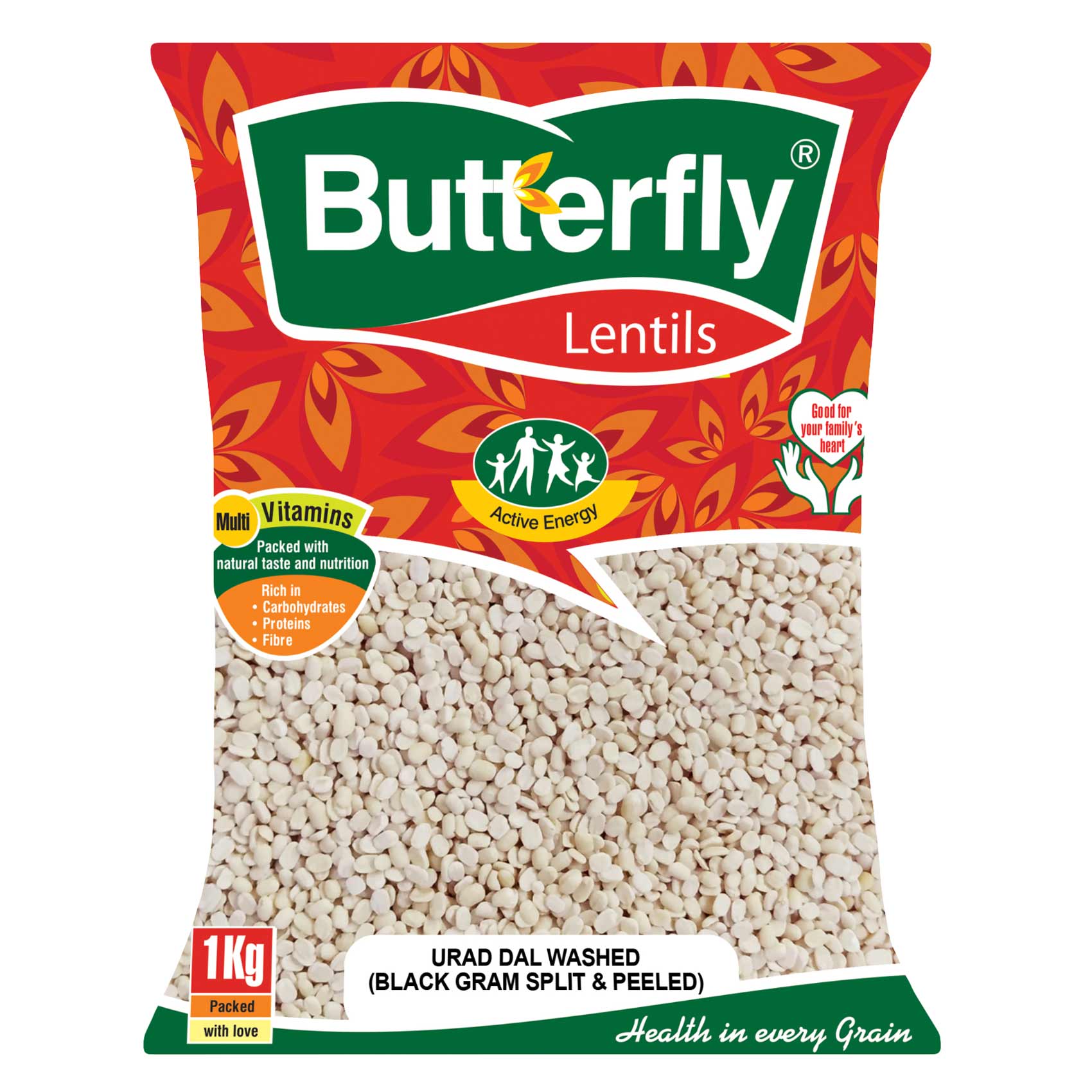 Butterfly Lentils Black Grams Washed Urad Dal 1Kg