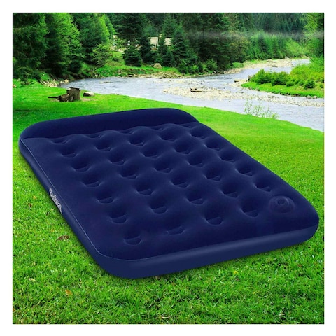 Bestway Queen Size Inflatable Air Mattress Navy Blue 203X152X28Cm