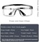 Abbasali Transparent Safety Goggles Anti-Splash Impact-Resistant Work Safety Anti-fog Dust Sand Anti-fog Coating Adjustable Clear Lens