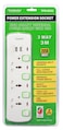 Terminator brand 3 way universal power extension socket with 2 usb 3m cable 13a