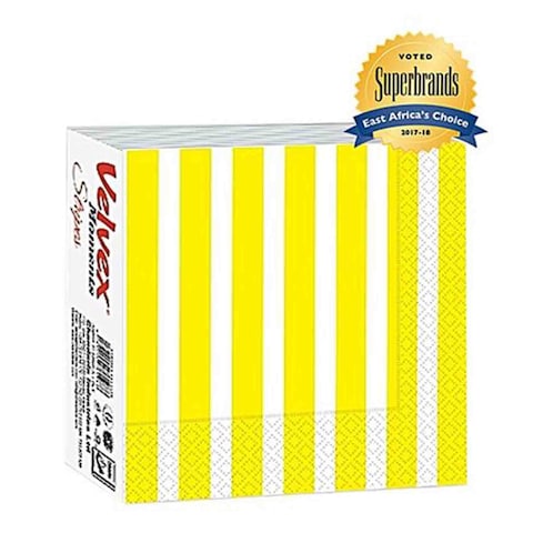 VELVEX STRIPES SERVIETTES YELLOW