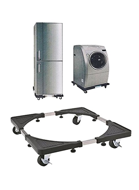 Generic - Multifunctional Movable Washing Machine And Refrigerator Stand Black /Silver