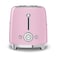 Smeg 50's Style Toaster TSF01PKUK, 950 W, Pink, 6 Toasting Levels