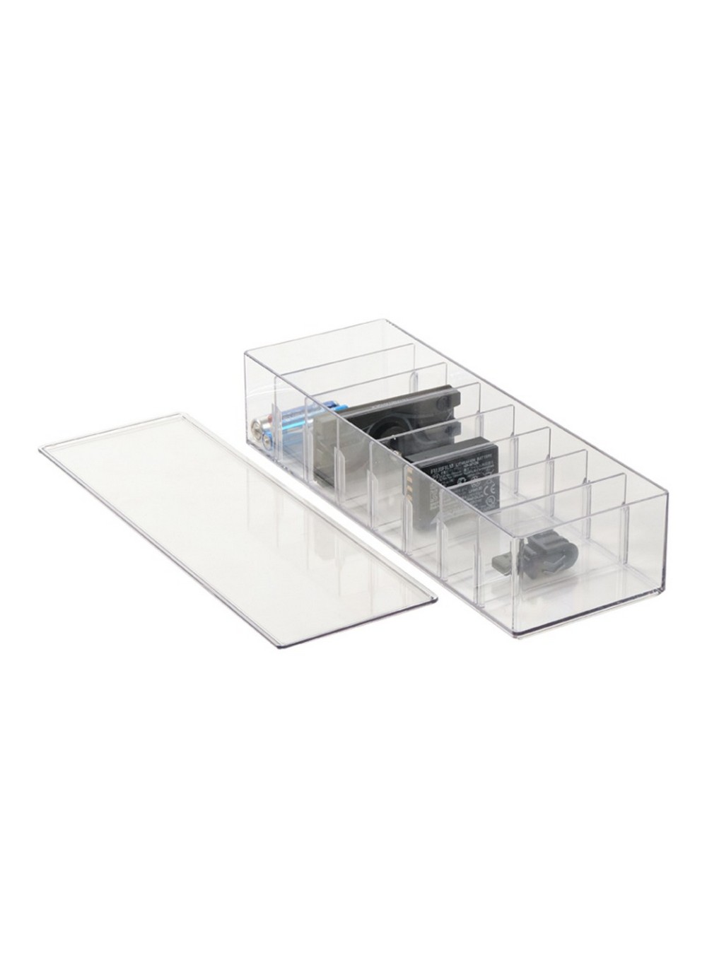 Homesmiths Storage Bin with Divider &amp; Lid 26.6 x 9 x 58 cm