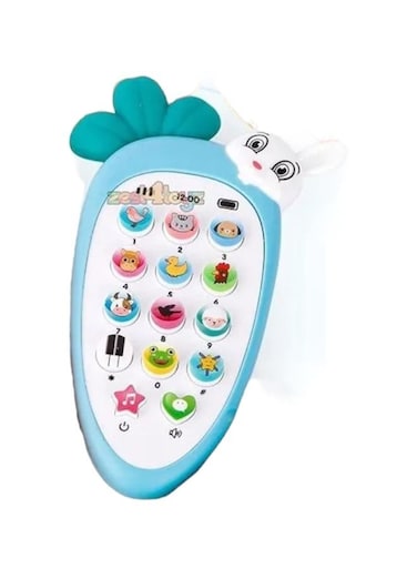 Generic Rabbit Smartphone Intelligent Battery Operated Digital Mobile Phone With Lights And Music Early Education Telephone With Silicone Cover Baby Toy