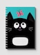 Lowha Spiral Notebook With 60 Sheets And Hard Paper Covers With Black Cat &amp; Butterfly Cartoon Design, For Jotting Notes And Reminders, For Work, University, School
