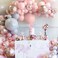 Balloon Garland Arch Kit Comes  5 To 18 Inches Macaron Colorful Thicken Balloons Used for Wedding Decoration Birthday Party Baby Shower Supplies (Pink-Gray) (169 Pcs)