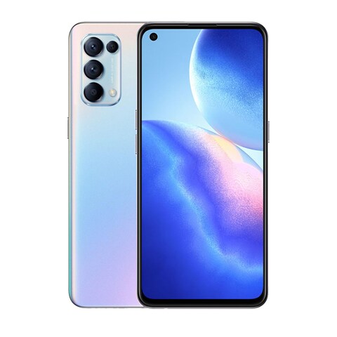 Oppo Reno 5 Dual Sim - 6.4-inch, 128GB, 8GB RAM, 4G LTE - Fantasy Silver