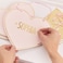 Ginger Ray Gold Foiled Heart Signs with Customize Stickers 4-Pieces- Pink