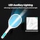 Generic-USB Rechargeable Electric Mosquito Swatter Handheld Mosquito Killer Bat with Three-layer Net Surface LED Bright Lighting