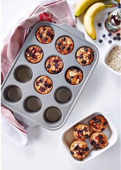 Atraux Non-Stick Muffin Cheesecake Pan, 12 Cup Carbon Steel Baking Tray For Oven