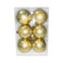 Christmas Balls Pearl Finish Gold 7cm 12Ct