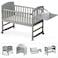 Teknum - 7 in 1 Convertible Kids Bed &amp; Bedside Crib w / Mattress, Mosquito net &amp; Detachable Wheels(0 - 12yrs) - Grey
