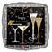 Anagram S40 Toast To The New Year Square Foil Balloon- 18-Inch Size- Black