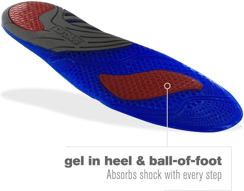 Airplus Extreme Active Gel Lightweight And Breathable Shoe Insoles For Cushion And Support, Men&#39;s, Size 7-13