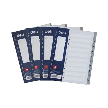 ديلي فواصل A4 ملونة من 1 إلى 10.