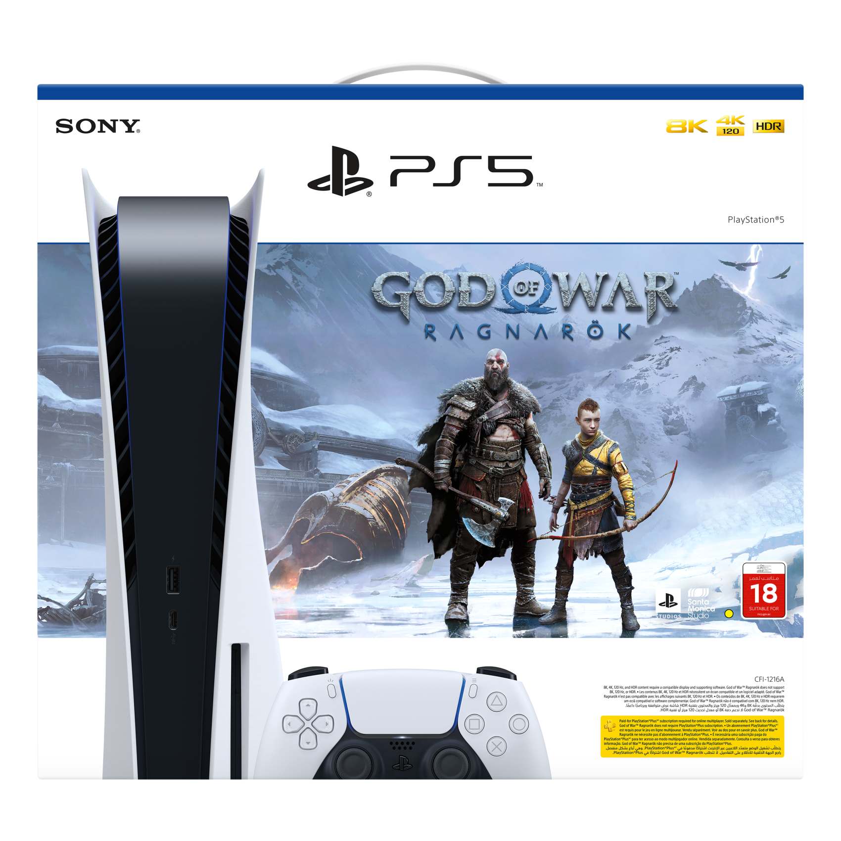 Sony PlayStation 5 Console And DualSense Wireless Controller With God Of War Ragnarok CFI-1216A